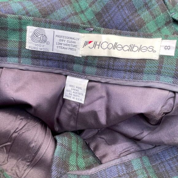 Vintage J.H. Collectables size 8(runs small)wool plaid wide leg shorts - Picture 4 of 9